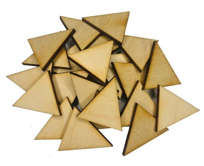 Trójkąty drewniane Trójkąt zestaw 10cm 100szt