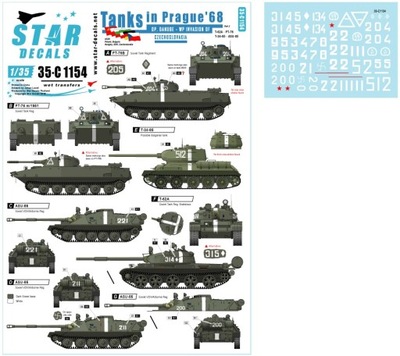 Star Decals 35-C1154 1/35 Tanks in Prague 1968