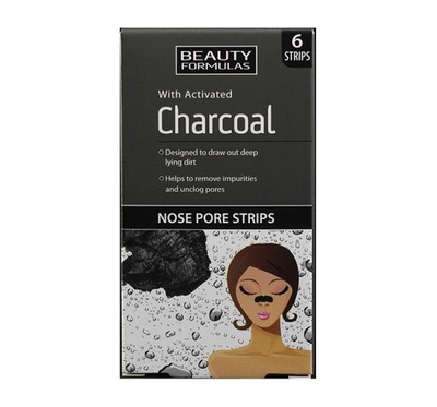 Beauty Formulas Charcoal Nose Pore Strips oczyszczające paski na nos z