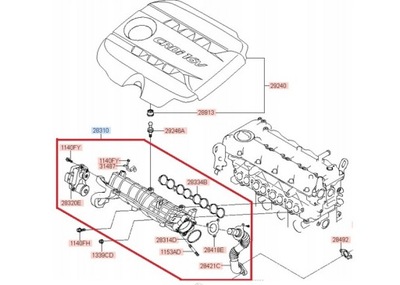 КОЛЛЕКТОР ВПУСКНОЙ 283102A760 DO KIA/HYUNDAI