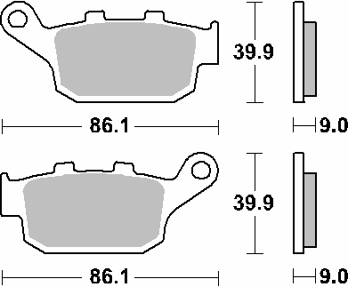 SBS КОЛОДКИ ТОРМОЗНЫЕ KH496 STREET EXCEL/RACING SINTER ЦВЕТ ЗОЛОТОЙ HONDA