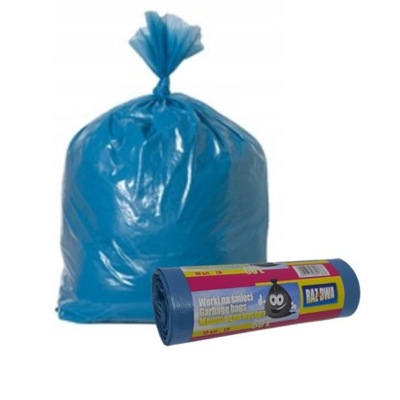 Niebieskie worki na śmieci odpady 60L 10 na rolce