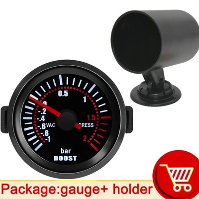 HD 2INCH 52MM TURBO BOOST GAUGE -1~2 BAR / -3  