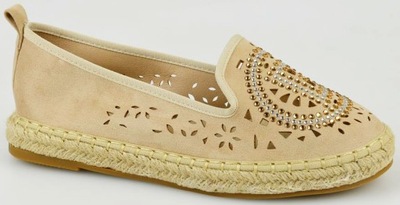 BARSKI Espadryle Baleriny Beżowe 33150 r.38