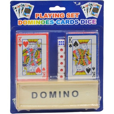 680273 ZESTAW GIER 3W1 KARTY DOMINO KOŚCI