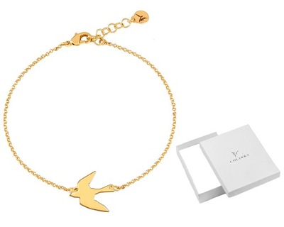 ZŁOTA BRANSOLETKA JASKÓŁKA CELEBRYTKA DELIKATNA