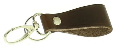 Breloczek brązowy szlufka skórzany na klucze PL PR