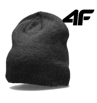 4F BASIC CZAPKA ZIMOWA BEANIE SZARY Z22 _ CAM002