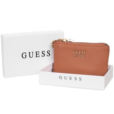 GUESS PORTFEL DAMSKI BECCI SLG ZIP POUCH BRĄZOWY