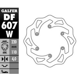 DISCO PARTE TRASERA KTM SX/EXC/LC4 HUSABERG,HUSQVARNA,GAS GAS WAVE (220X110X4MM)  