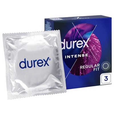 DUREX Intense prezerwatywy z żelem stymulującym wypustkami i prążkami 3 szt