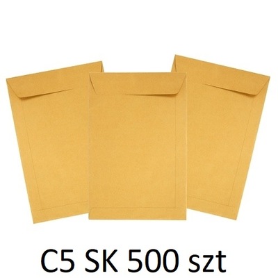 Koperty Papierowe Listowe Brązowe C5 500szt SK