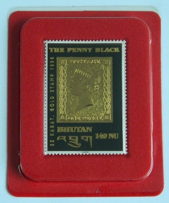 Penny Black 140 NU Bhutan 22 karaty Znaczek 1996