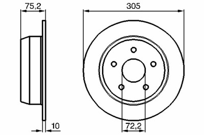 BOSCH DISCS BRAKE 2SZT. REAR JEEP CHEROKEE GRAND CHEROKEE I GRAND  