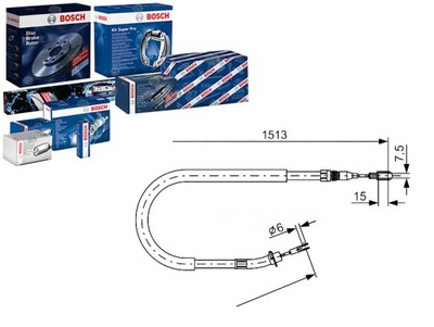 BOSCH CABLE FRENOS DE MANO MERCEDES SPRINTER 2-T  