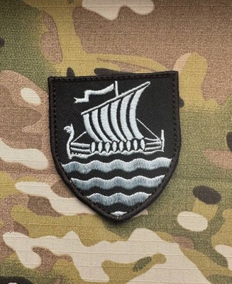 Naszywka z emblematem wojskowym na statek Wikingów Drakkar na rzep