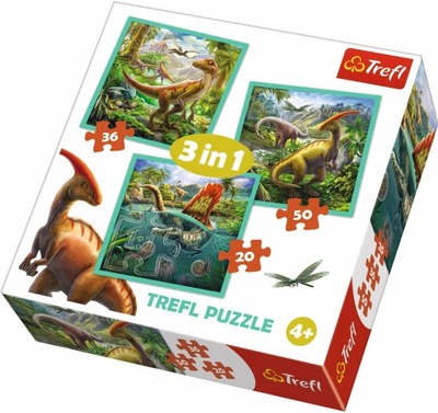 Puzzle 3w1 Niezwykły świat dinozaurów TREFL 4+