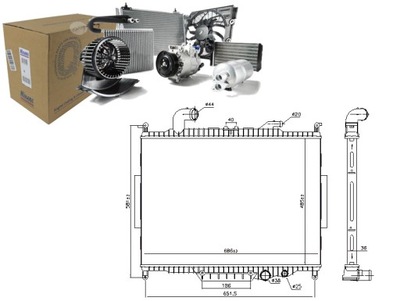 РАДИАТОР ДВИГАТЕЛЯ ВОДЫ LAND ROVER RANGE ROVER III 4.4D 07.10-08.12