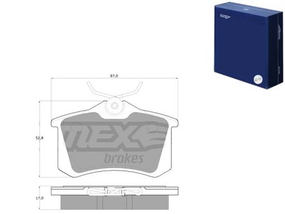 КОЛОДКИ ГАЛЬМІВНІ TOMEX 10781 ЗАД PEUGEOT 405 SEAT LEON 17.2MM TOMEX