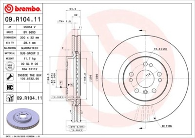 BREMBO 09.R104.11 DISKU STABDŽIŲ 