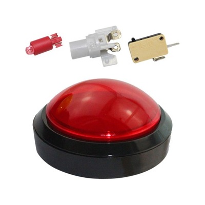 Przycisk LED w kształcie kopuły z mikroprzełącznikiem w kolorze czerwonym