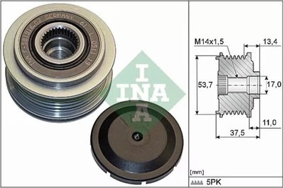 INA 535 0278 10 GENERADOR - EMBRAGUE JEDNOKIERUNKOWE  