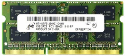 PAMIĘĆ RAM MICRON 4GB DDR3 1600MHZ SODIMM