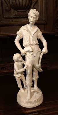 Stylowa Figura Rzeźba Rzemieślnik z Synem 50 cm