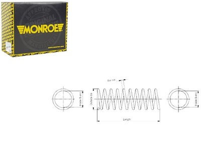 RESORTE SUSPENSIONES PARTE TRASERA L/P FIAT 500 0.9-1.4 07.07- MONROE  