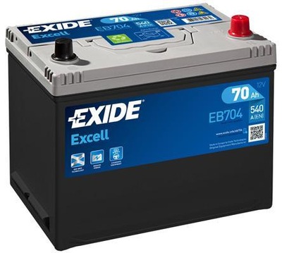 АККУМУЛЯТОР EXIDE EB704 EXCELL 12V 70AH 540A(EN) R+