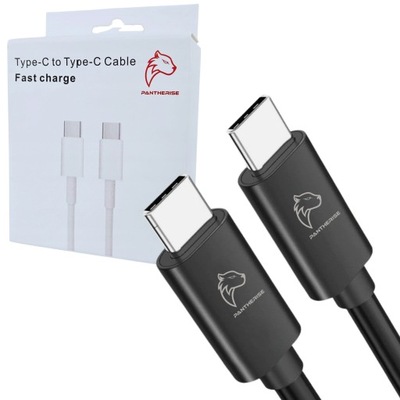 Kabel Pantherise USB typ C - USB typ C 1m czarny USB-C -> USB-C WYTRZYMAŁY