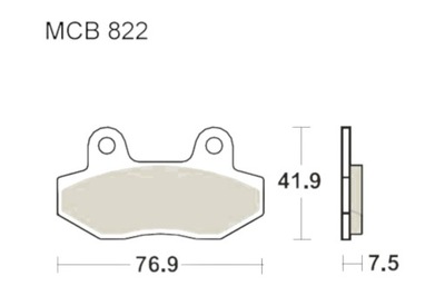 КОЛОДКИ ТОРМОЗНЫЕ TRW LUCAS MCB 822 (2 ШТ.)