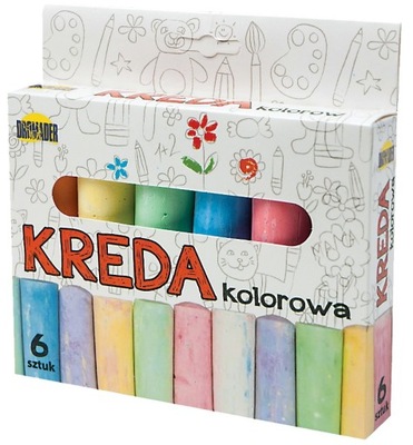 KOLOROWA GRUBA KREDA CHODNIKOWA 6 KOLORÓW