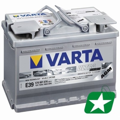 VARTA SILVER E39 AGM START LUZ DE FRENADO 70AH 760A  