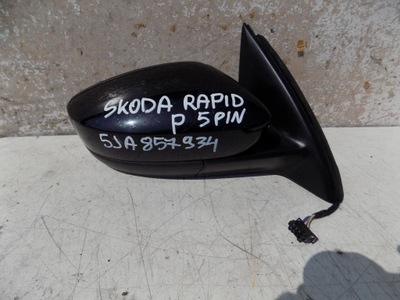 Дзеркало праве skoda rapid 5pin 5ja857934 фото №1