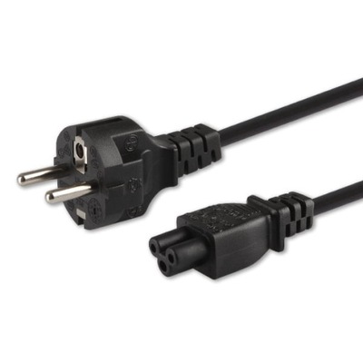 Kabel zasilający SAVIO CL-81 “koniczynka” | 3-pin | czarny 1,8m