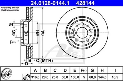 24.0128-0144.1 ДИСК HAM.PRZOD VOLVO XC90 02- ШЕСТЕРНИ 16