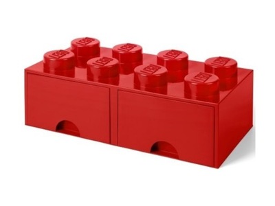 Pojemnik na LEGO z szufladkami Brick 8 Czerwony