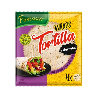 Funtastic Tortilla pszenna z ziarnami 4 szt.x 25cm