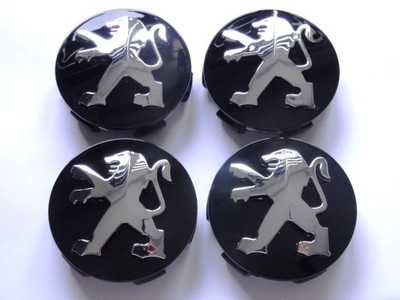 4 PCS. CUP NUTS DEKLE EMBLEMATY FOR DISCS PEUGEOT 60 MM 3D BLACK - milautoparts-fr.ukrlive.com