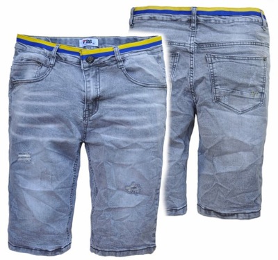 CRUSH krótkie miękkie szare spodenki jeans r 176