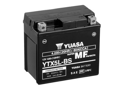 АКУМУЛЯТОР YUASA AGM 12V 4.2AH 80A P+ YTX5L-BS