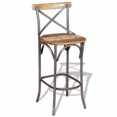 Hoker Krzesło Barowe do Kuchni Drewniane Stołek
