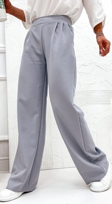 Szerokie spodnie jasny szary XS S 34 36