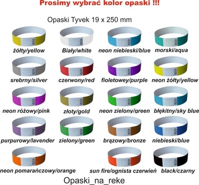 Opaski identyfikacyjne na rękę Tyvek 500 sztuk