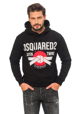 Dsquared2 czarna bluza męska z kapturem i logo r S