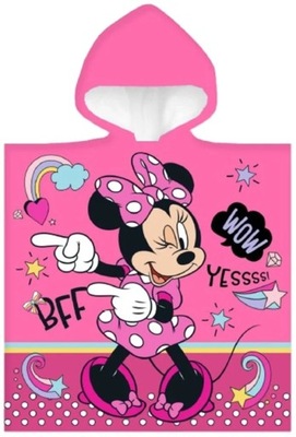 Dziewczęce ponczo plażowe - ręcznik kąpielowy z kapturem Minnie Mouse