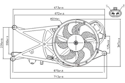 NISSENS VENTILIATORIUS AUŠINTUVO Z KORPUSAS OPEL MERIVA A 1.3D 1.7D 