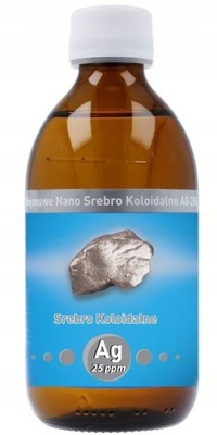 NANO SREBRO koloidalne niejonowe Ag 25 ppm 300 ml