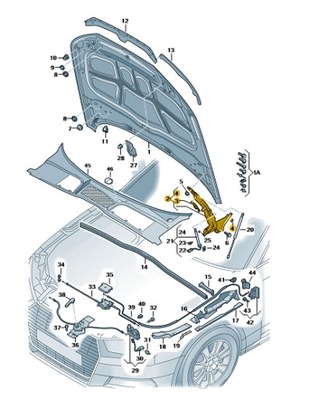 NAUJA ORIGINALUS UŽKABAS VARIKLIŲ DANGČIAI AUDI A4/S4 PUSĖ KAIRĖ 